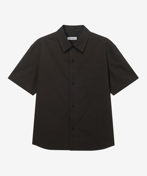 Cool cotton oversized-fit short-sleeved shirt - 2color