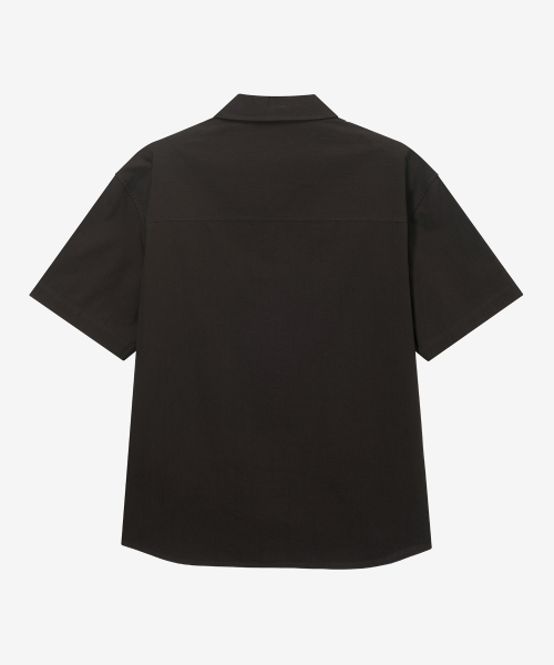 Cool cotton oversized-fit short-sleeved shirt - 2color