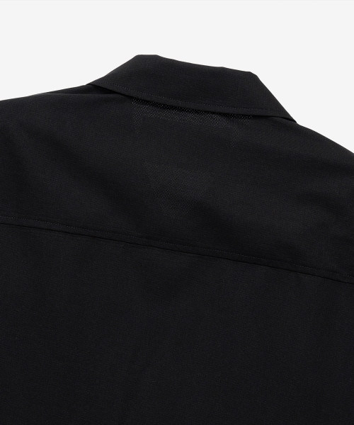 [Air Cool]Mesh Oversized Fit Black Out Pocket Short-Sleeved Shirt