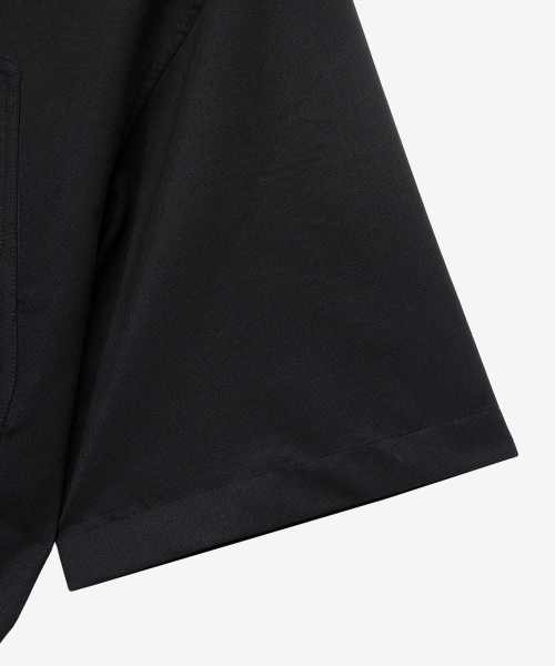 [Air Cool]Mesh Oversized Fit Black Out Pocket Short-Sleeved Shirt