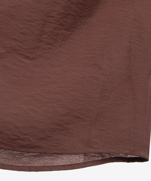 [COUTURE]Pocket Oversized-fit Brown Short-Sleeved Shirt