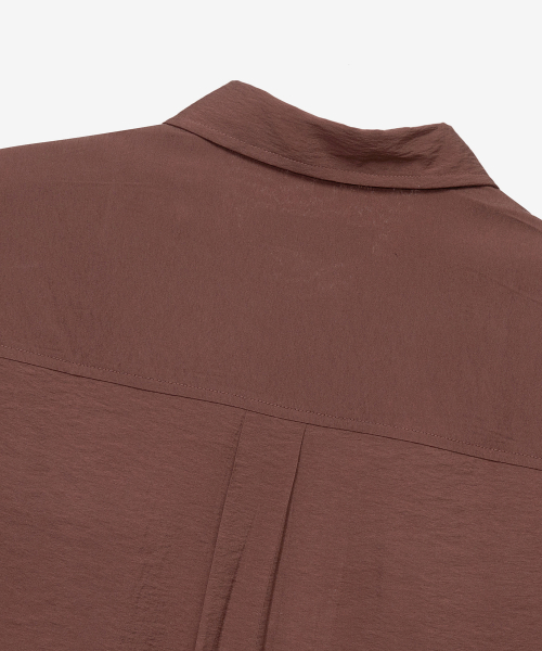 [COUTURE]Pocket Oversized-fit Brown Short-Sleeved Shirt