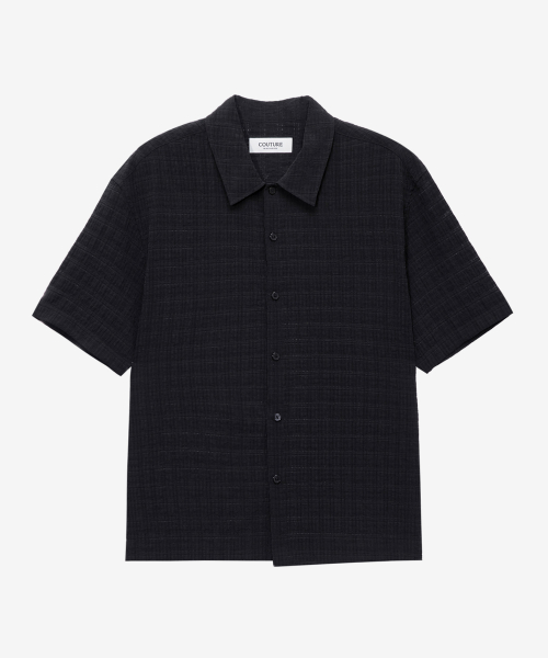 [COUTURE]Crochet oversized-fit short-sleeved shirt - 2color