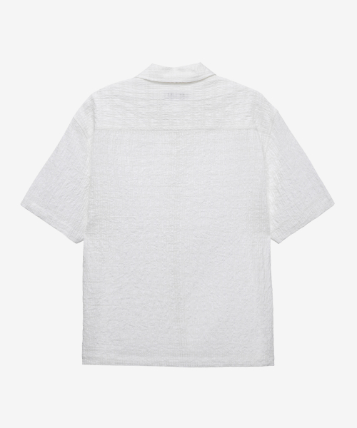 [COUTURE]Crochet oversized-fit short-sleeved shirt - 2color