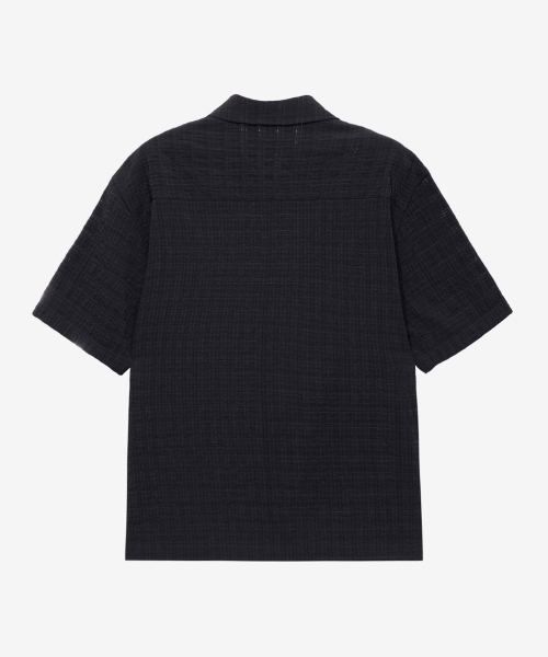 [COUTURE]Crochet oversized-fit short-sleeved shirt - 2color