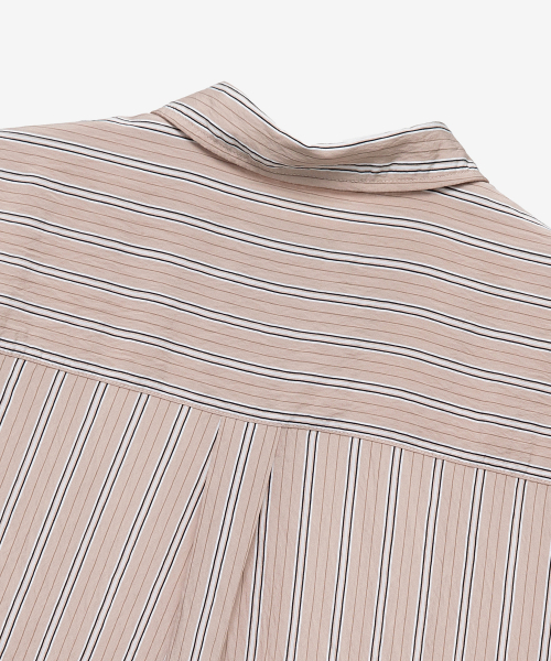 [COUTURE]striped over-fit short-sleeved shirt
