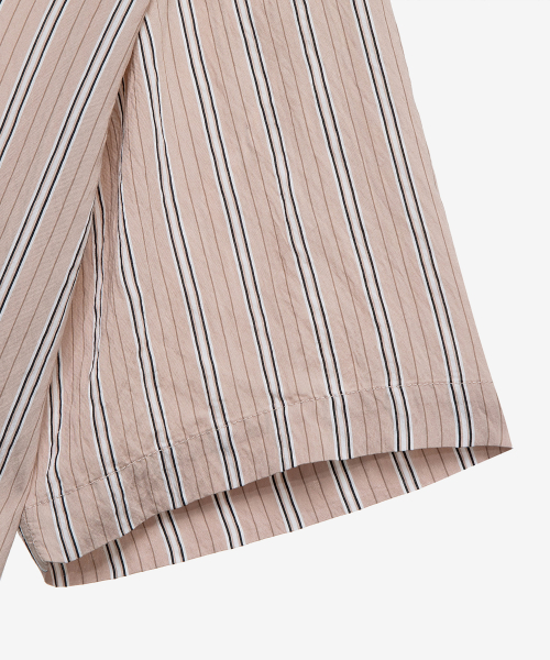 [COUTURE]striped over-fit short-sleeved shirt
