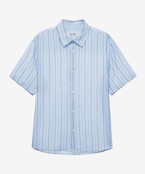 [COUTURE]RN Blended Stripe Oversized Fit Short Sleeve Shirt - 2 colors