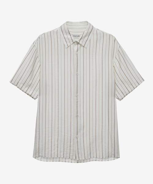 [COUTURE]RN Blended Stripe Oversized Fit Short Sleeve Shirt - 2 colors