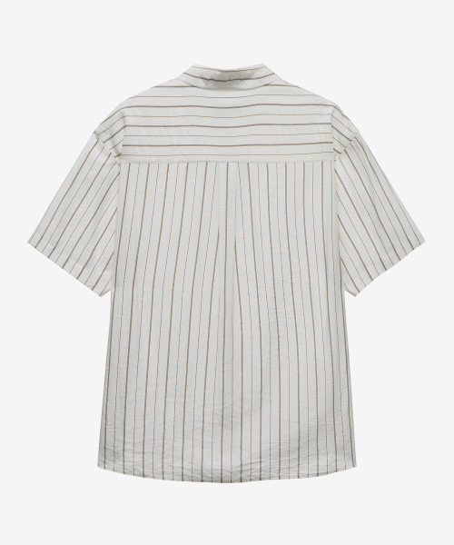 [COUTURE]RN Blended Stripe Oversized Fit Short Sleeve Shirt - 2 colors