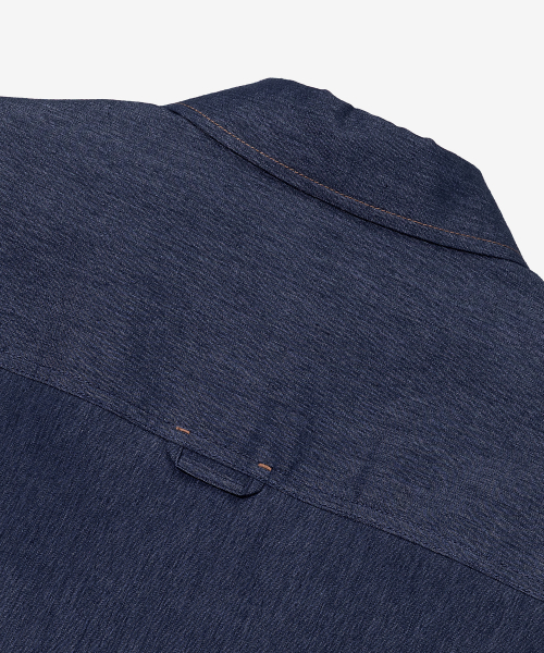 [COUTURE]linen blended denim like overfit short-sleeved shirt