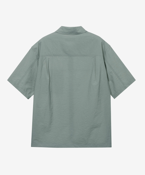 [COUTURE]Nylon Oversized Fit Pocket Short-Sleeved Shirt - 2color