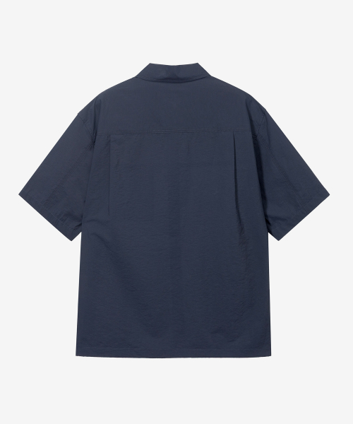 [COUTURE]Nylon Oversized Fit Pocket Short-Sleeved Shirt - 2color