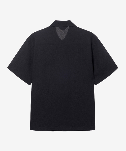 [COUTURE]Waffle tissue pocket semi-overfit short-sleeved shirt