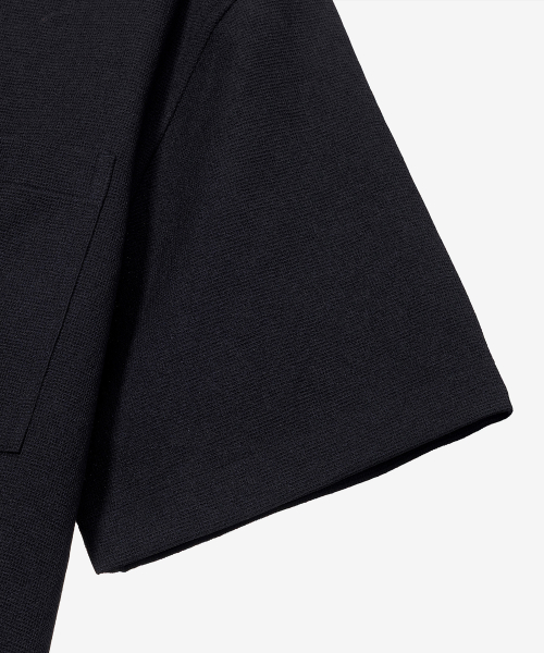 [COUTURE]Waffle tissue pocket semi-overfit short-sleeved shirt