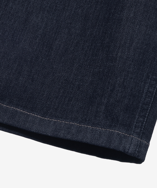 [COUTURE]7oz Nonfade Indigo Denim Oversized Fit Short-Sleeved Shirt