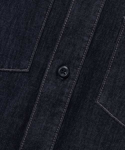 [COUTURE]7oz Nonfade Indigo Denim Oversized Fit Short-Sleeved Shirt