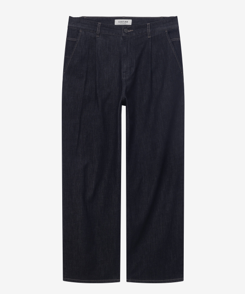 [SET][COUTURE]7oz Nonfaded Indigo Denim Oversized Fit Short-Sleeved Shirt Set-up