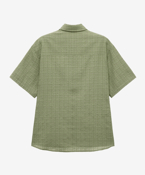 Dark Checkered Oversized Fit Short-Sleeved Shirt - 2color