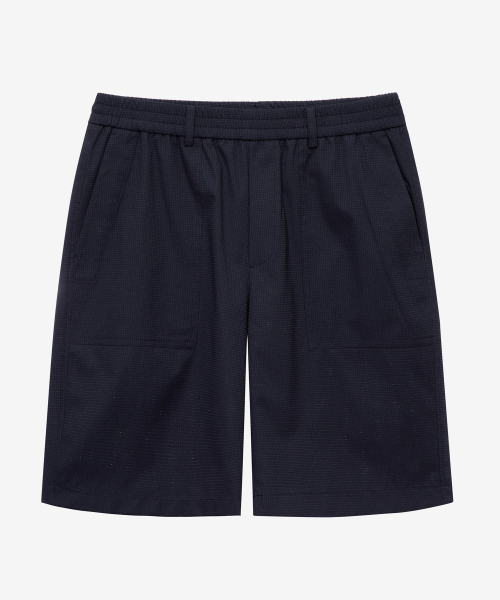 [Air Cool]Airhole Full Banding Black Half Pants