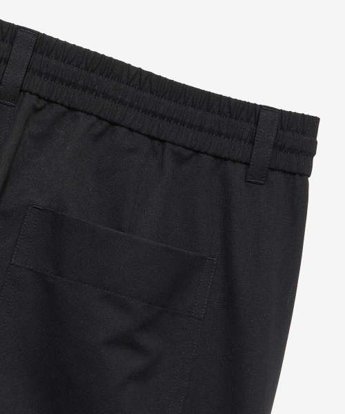 [Air Cool]Mesh Semi-Wide Cargo Full Banding Black Half Pants