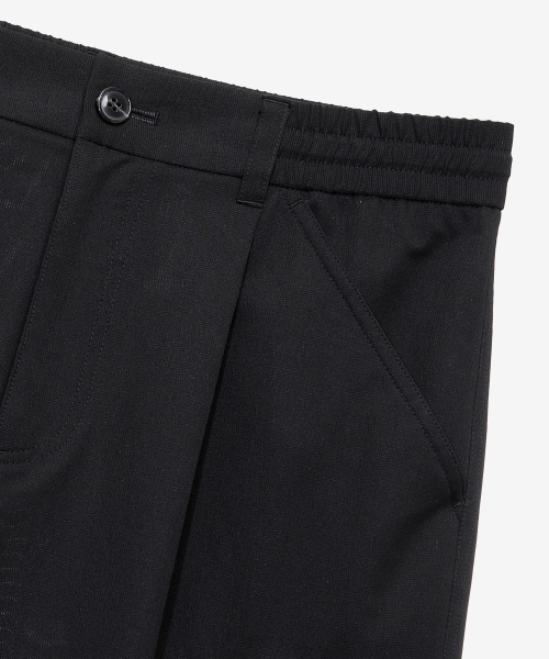 [Air Cool]Mesh Semi-Wide Cargo Full Banding Black Half Pants