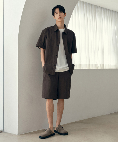 Relaxed fit Cool Cotton Brown Half Pants