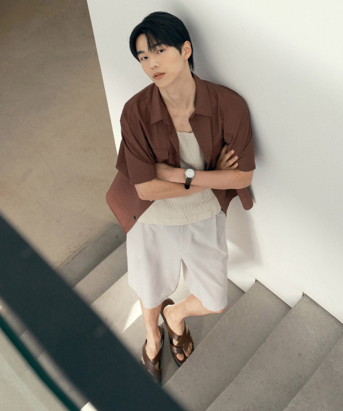 Relax fit One-tuck full banding half pants - 2color