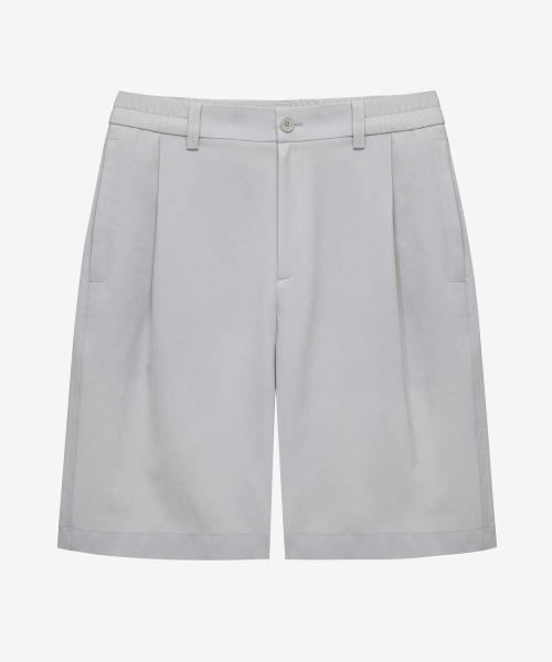 Relax fit One-tuck full banding half pants - 2color