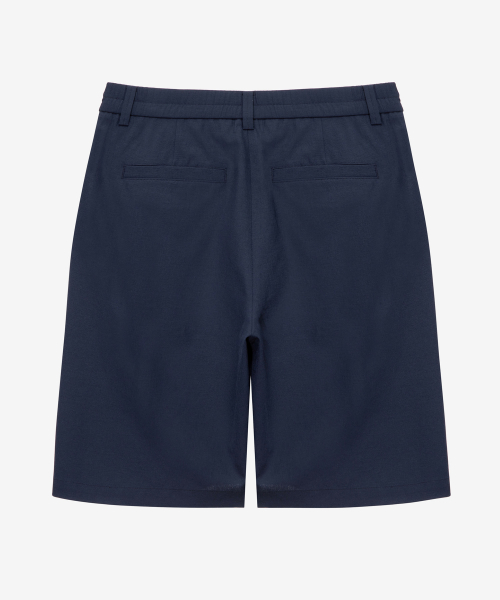Relax fit One-tuck full banding half pants - 2color