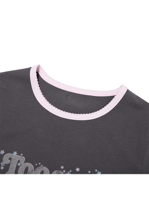 KIRSH MELLOW SLOGAN GRAPHIC SLIM FIT T-SHIRT(CHARCOAL)