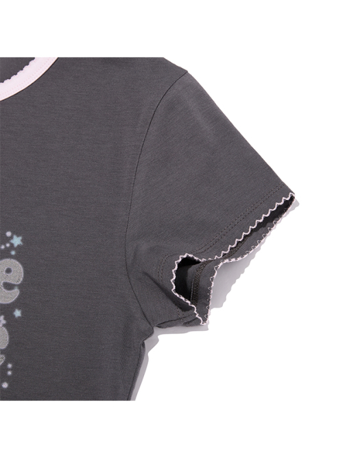 KIRSH MELLOW SLOGAN GRAPHIC SLIM FIT T-SHIRT(CHARCOAL)