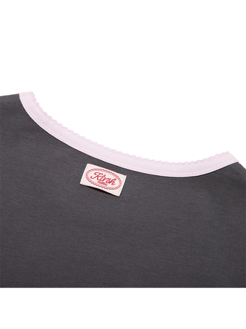 KIRSH MELLOW SLOGAN GRAPHIC SLIM FIT T-SHIRT(CHARCOAL)