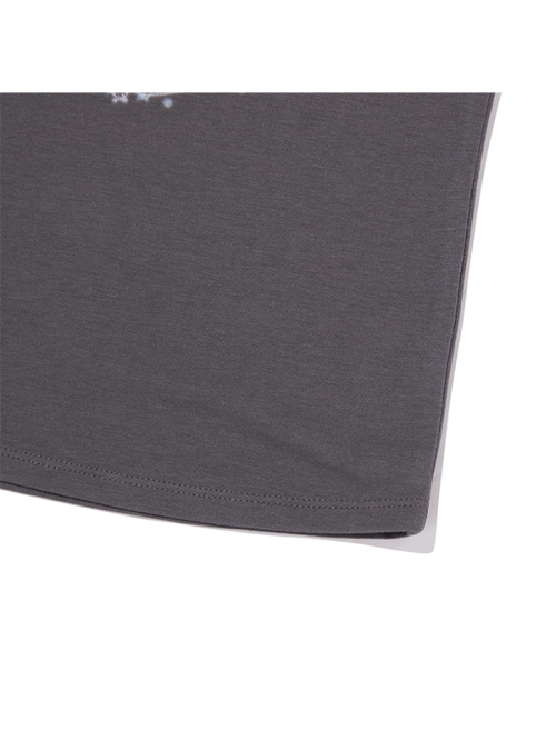KIRSH MELLOW SLOGAN GRAPHIC SLIM FIT T-SHIRT(CHARCOAL)
