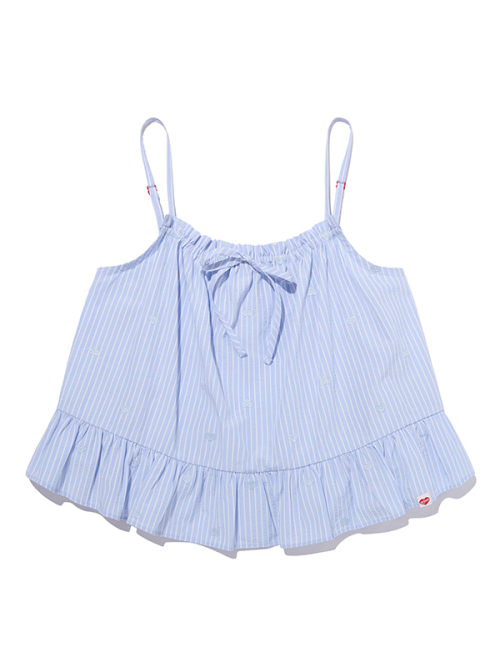 KIRSH MELLOW RUFFLE-POINT SLEEVELESS(SKY)