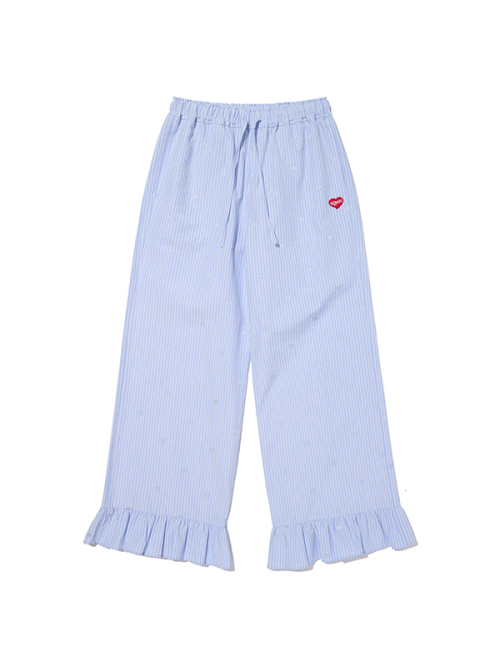KIRSH MELLOW RUFFLE-POINT PAJAMA PANTS(SKY)