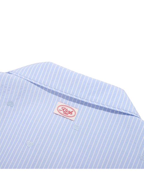 KIRSH MELLOW RUFFLE-POINT SHORT SLEEVE PAJAMA(SKY)