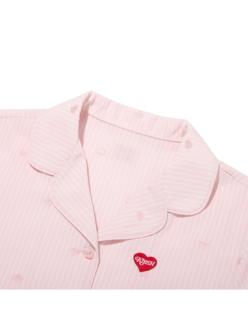 KIRSH MELLOW RUFFLE-POINT SHORT SLEEVE PAJAMA(LIGHT PINK)