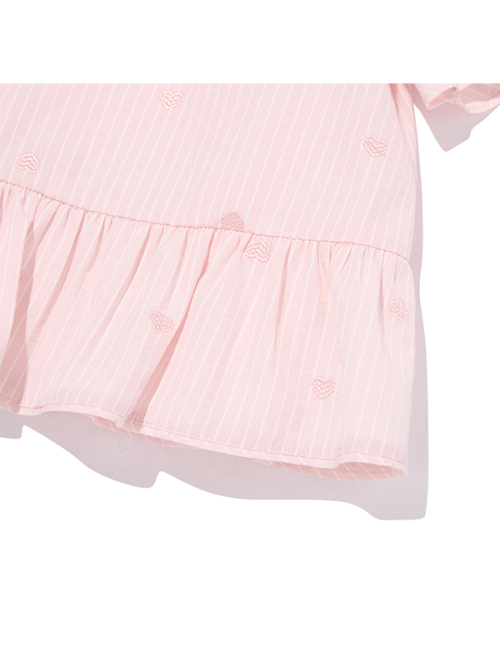 KIRSH MELLOW RUFFLE-POINT SHORT SLEEVE PAJAMA(LIGHT PINK)