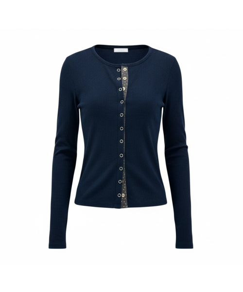 STAR POINT SLIM CARDIGAN [NAVY]
