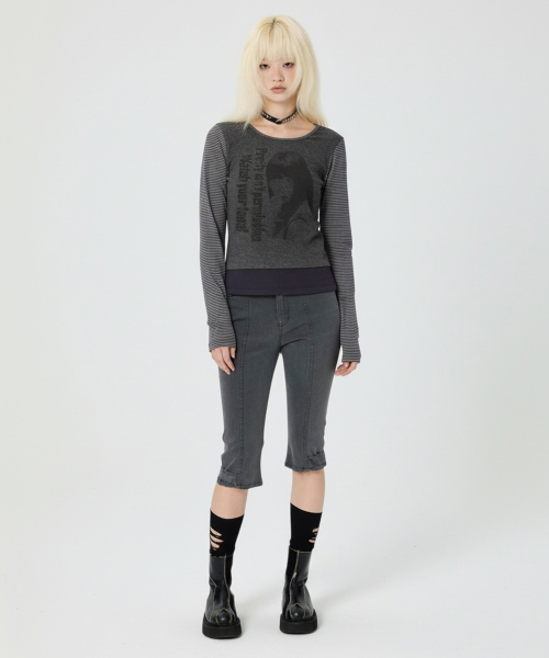 WATCH YOUR TONE L/S TEE [CHARCOAL]