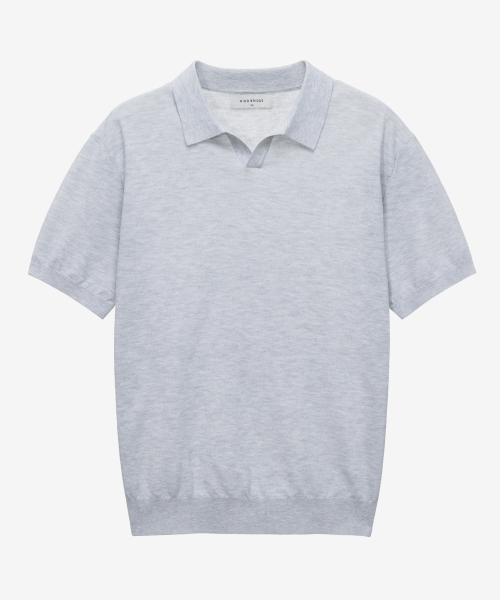 [ON]Washable cotton mixed collar short-sleeved knitwear - 3color