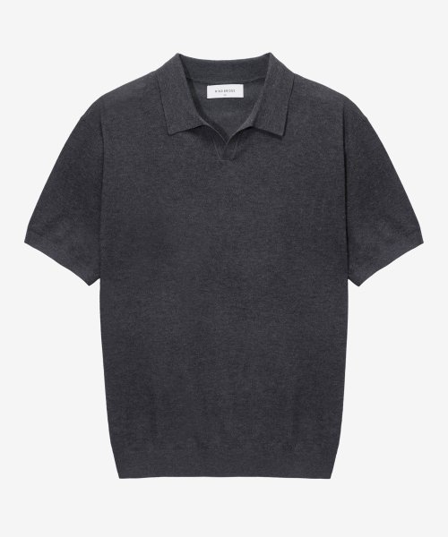 [ON]Washable cotton mixed collar short-sleeved knitwear - 3color