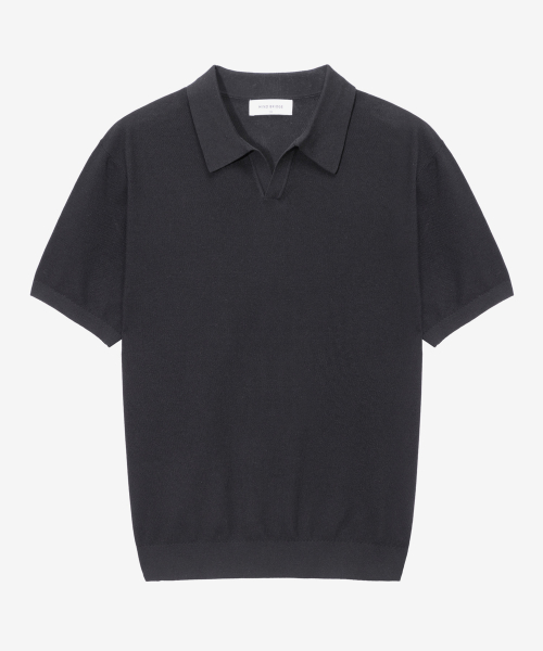 [ON]Washable cotton mixed collar short-sleeved knitwear - 3color