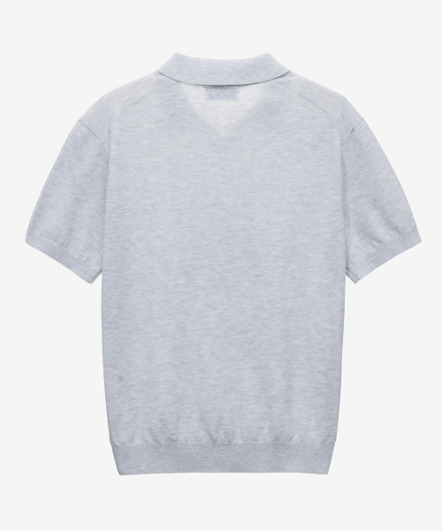 [ON]Washable cotton mixed collar short-sleeved knitwear - 3color
