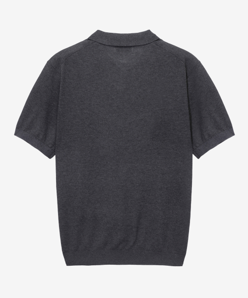 [ON]Washable cotton mixed collar short-sleeved knitwear - 3color
