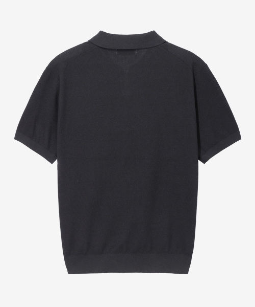 [ON]Washable cotton mixed collar short-sleeved knitwear - 3color