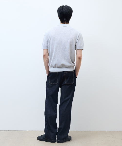 [ON]Washable cotton mixed collar short-sleeved knitwear - 3color