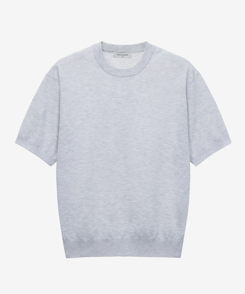 [ON]Washable cotton mixed round neck short-sleeved knitwear - 3color