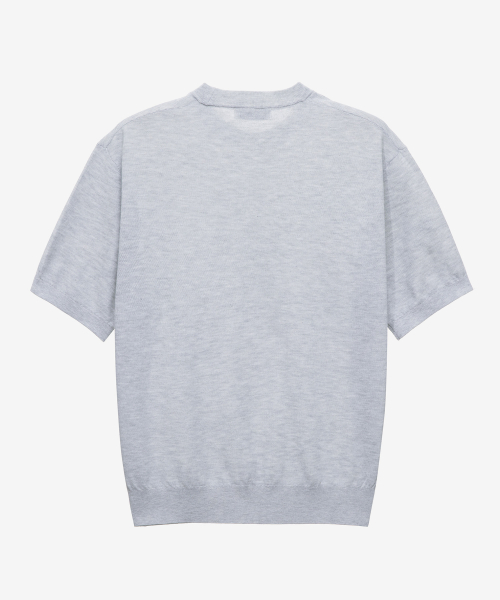 [ON]Washable cotton mixed round neck short-sleeved knitwear - 3color